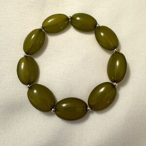 *5 for $20; Green Beaded Stretch Bracelet